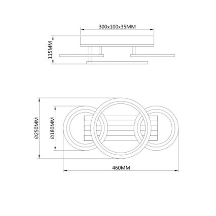 Globo - LED stropné svietidlo LED/21W/230V 3000/4200/600K 25x46 cm