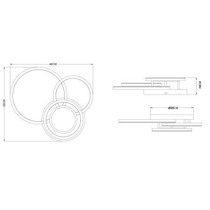 Globo - LED stropné svietidlo LED/40W/230V 3000K 49x39 cm