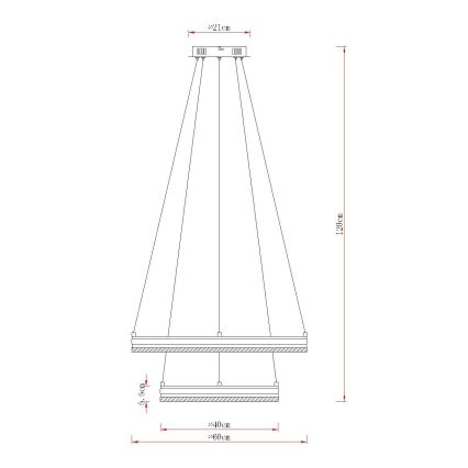 Globo - LED stmievateľný luster na lane LED/60W/230V 2700-6000K + diaľkové ovládanie