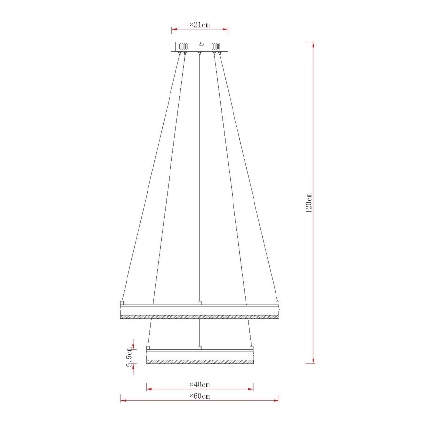 Globo - LED stmievateľný luster na lane LED/60W/230V 2700-6000K + diaľkové ovládanie