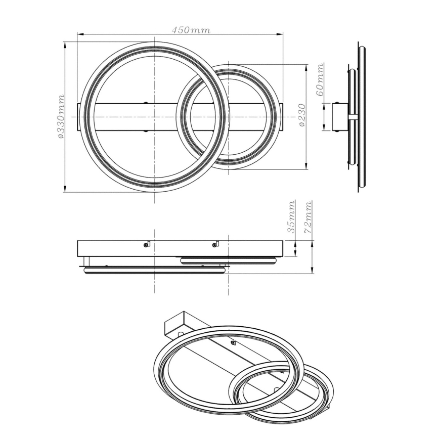 Globo - LED stropné svietidlo LED/30W/230V 3000K 33x45 cm