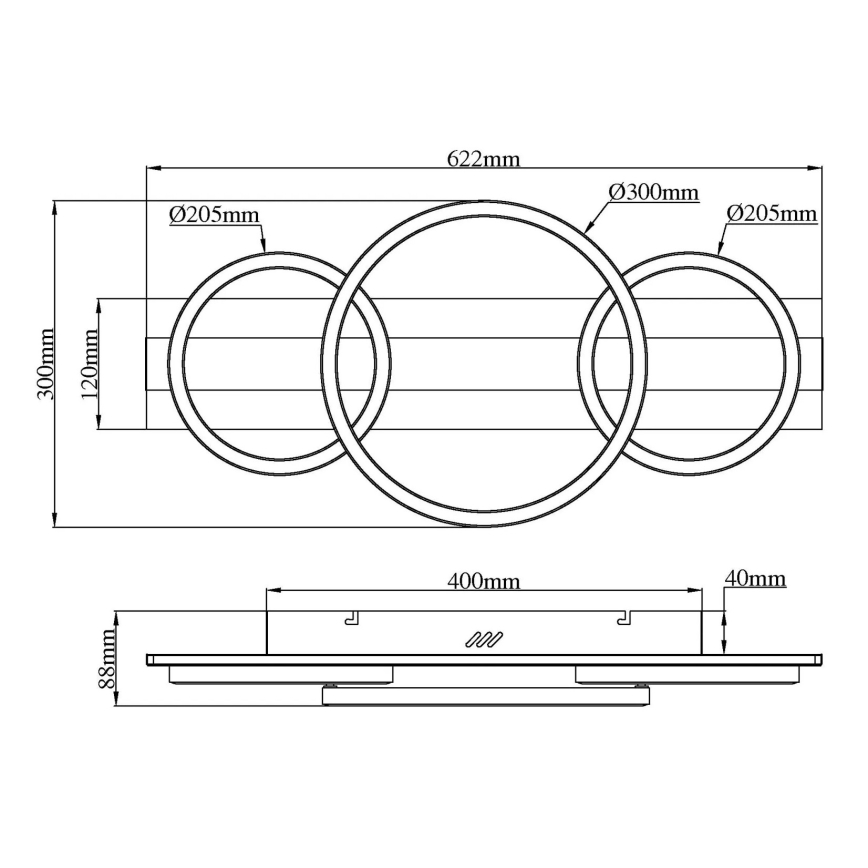 Globo - LED Stropné svietidlo LED/40W/230V 4000K 30x62,2 cm