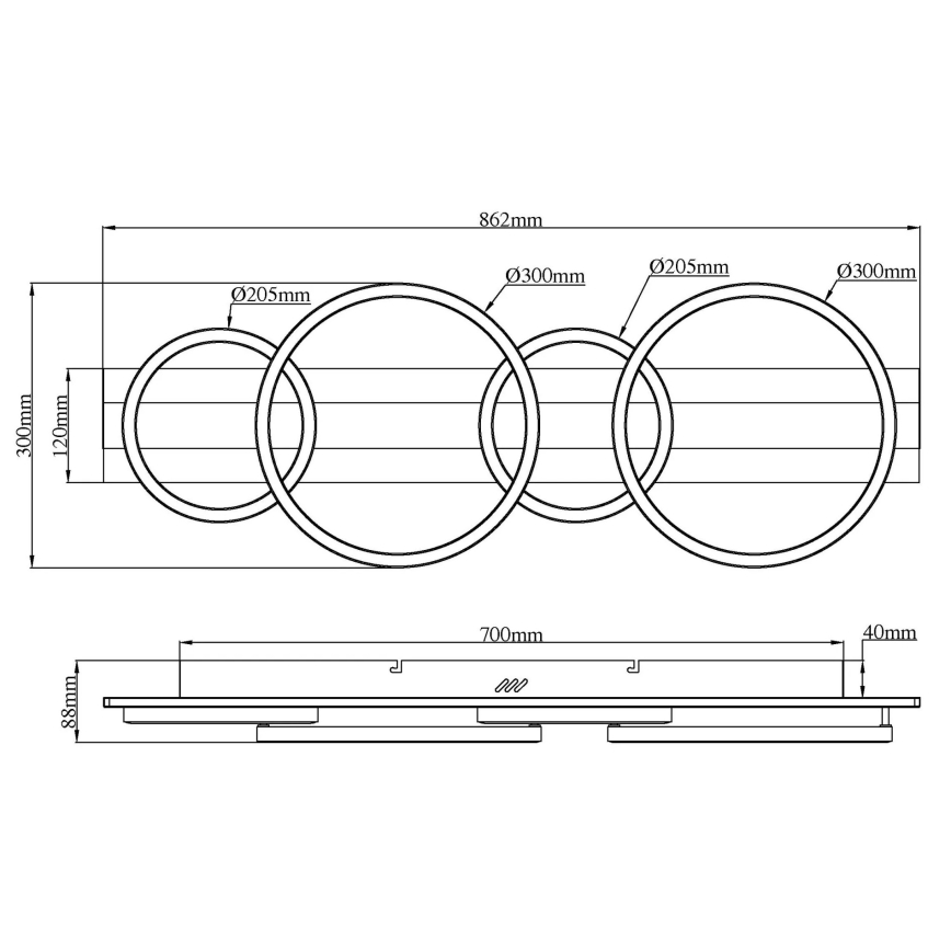 Globo - LED stropné svietidlo LED/55W/230V 4000K 30x86,2 cm