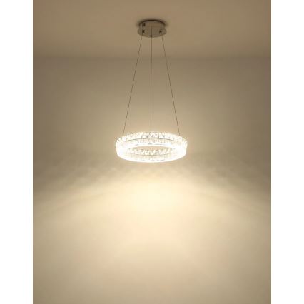Globo - LED stmievateľný závesný luster na lanku LED/24W/230V 2700-6000K číry + diaľkové ovládanie