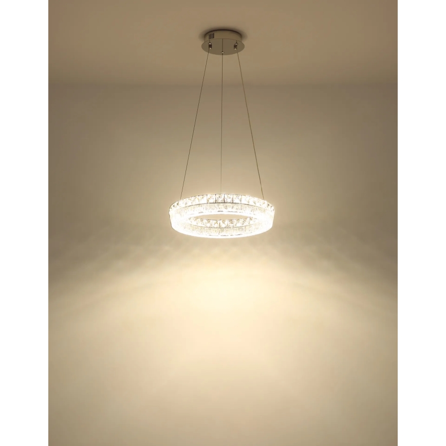 Globo - LED stmievateľný závesný luster na lanku LED/24W/230V 2700-6000K číry + diaľkové ovládanie