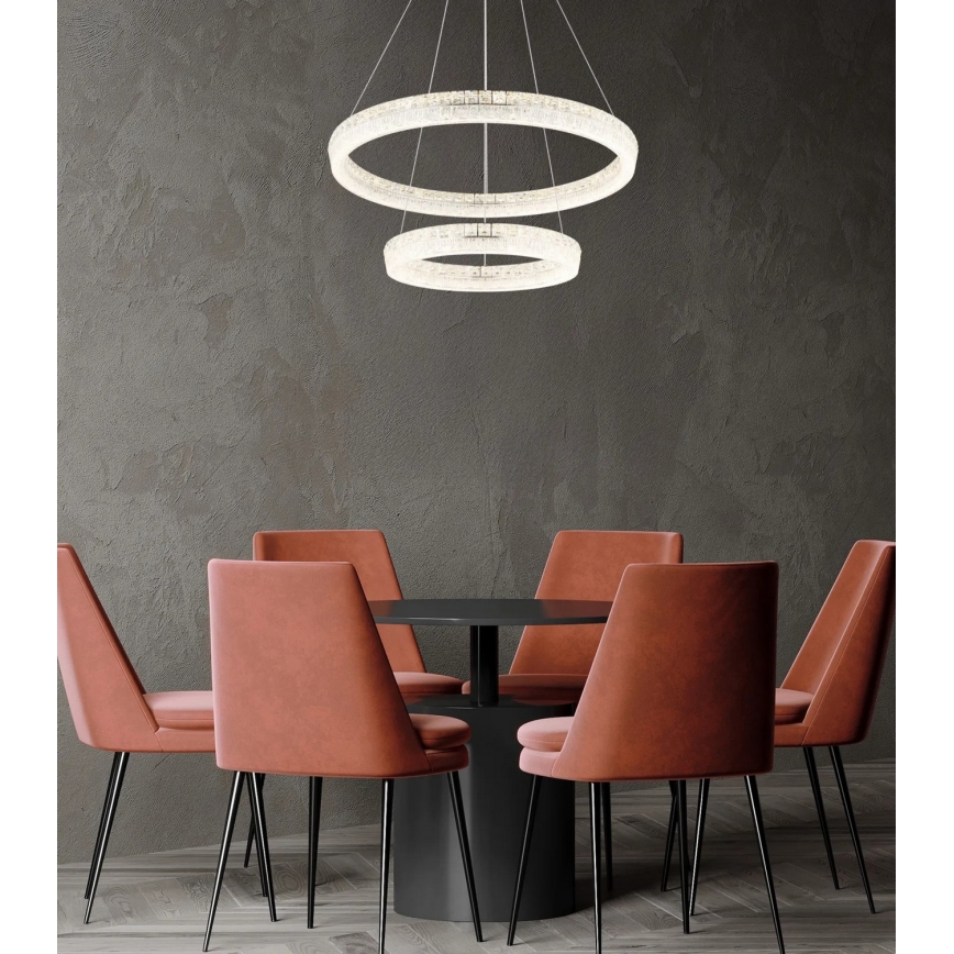 Globo - LED stmievateľný luster na lane LED/72W/230V 2700-6000K priehľadné + diaľkové ovládanie