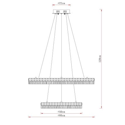Globo - LED stmievateľný luster na lane LED/72W/230V 2700-6000K priehľadné + diaľkové ovládanie