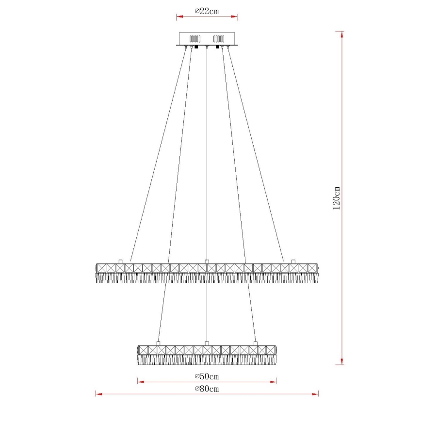 Globo - LED stmievateľný luster na lane LED/72W/230V 2700-6000K priehľadné + diaľkové ovládanie