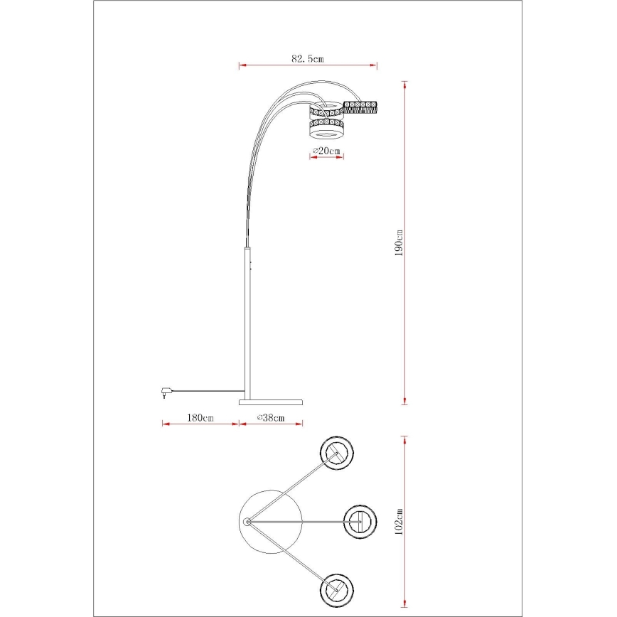 Globo - stmievateľná stojacia LED lampa LED/35W/230V 3000/4000/6000K