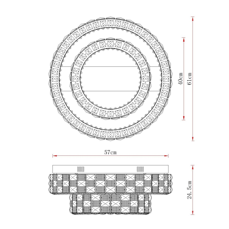 Globo - LED stmievané stropné svietidlo LED/55W/230V 2700-6000K priemer 61 cm + diaľkové ovládanie