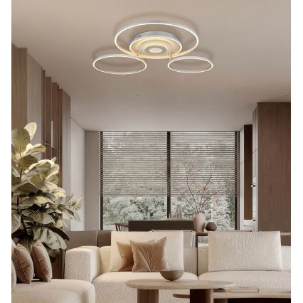 Globo - stmievateľné LED stropné svietidlo LED/60W/230V 2700-6500K 80,8x99,2 cm strieborné + diaľkové ovládanie