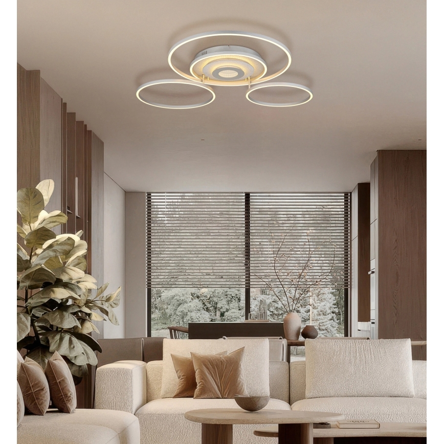 Globo - stmievateľné LED stropné svietidlo LED/60W/230V 2700-6500K 80,8x99,2 cm strieborné + diaľkové ovládanie