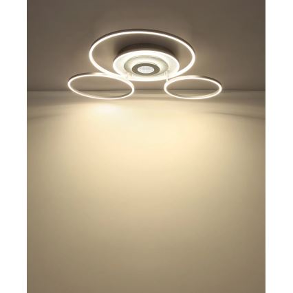 Globo - stmievateľné LED stropné svietidlo LED/60W/230V 2700-6500K 80,8x99,2 cm strieborné + diaľkové ovládanie