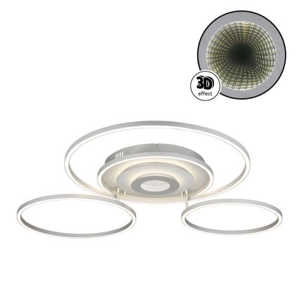 Globo - stmievateľné LED stropné svietidlo LED/60W/230V 2700-6500K 80,8x99,2 cm strieborné + diaľkové ovládanie