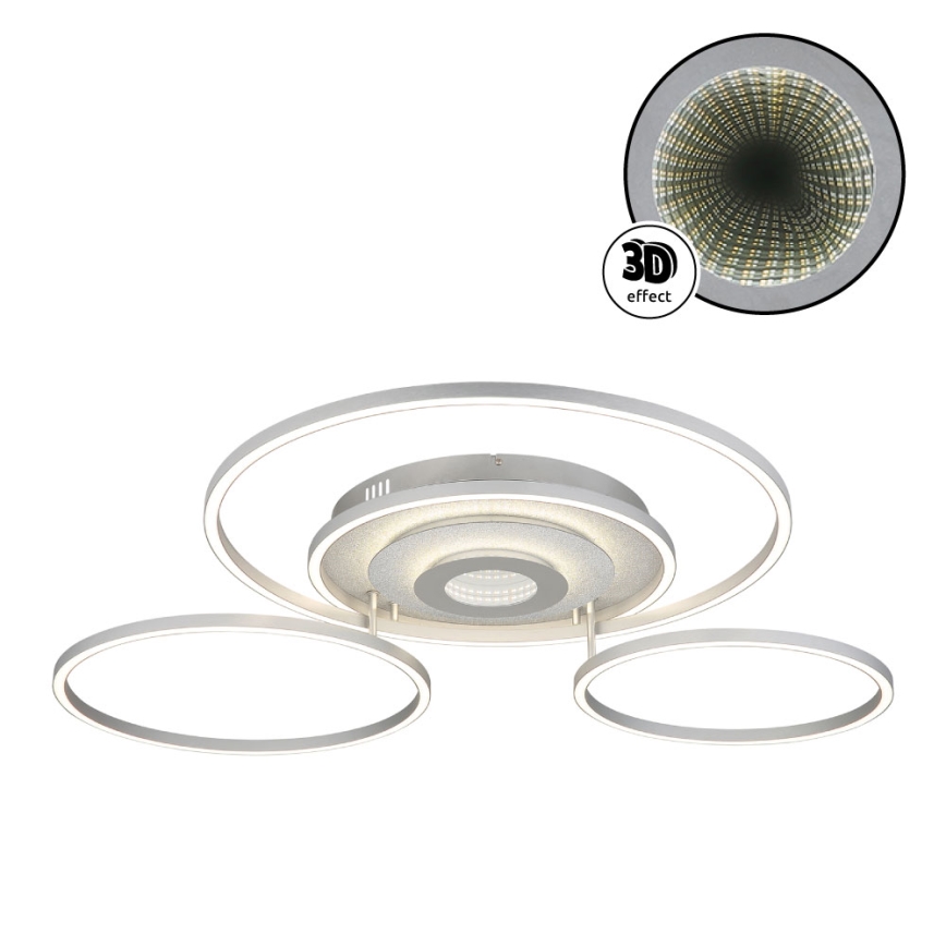 Globo - stmievateľné LED stropné svietidlo LED/60W/230V 2700-6500K 80,8x99,2 cm strieborné + diaľkové ovládanie