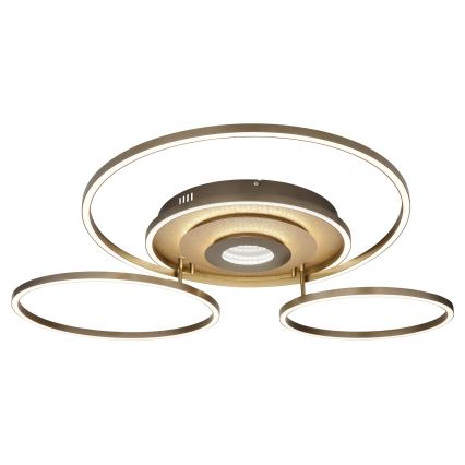 Globo - LED stmievateľné stropné svietidlo LED/60W/230V 2700-6500K 80,8x99,2 cm mosadz + diaľkové ovládanie