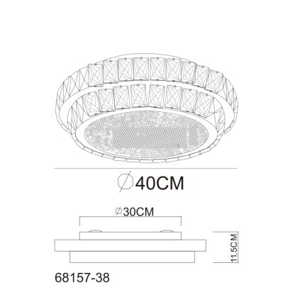 Globo - LED Stmievateľné stropné svietidlo LED/38W/230V 2700-6000K pr. 40 cm + diaľkové ovládanie