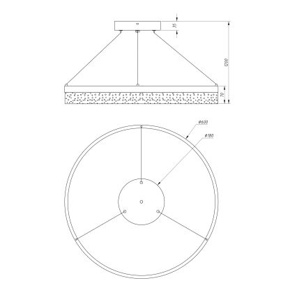 Globo - LED Luster na lanku 1xLED/36W/230V