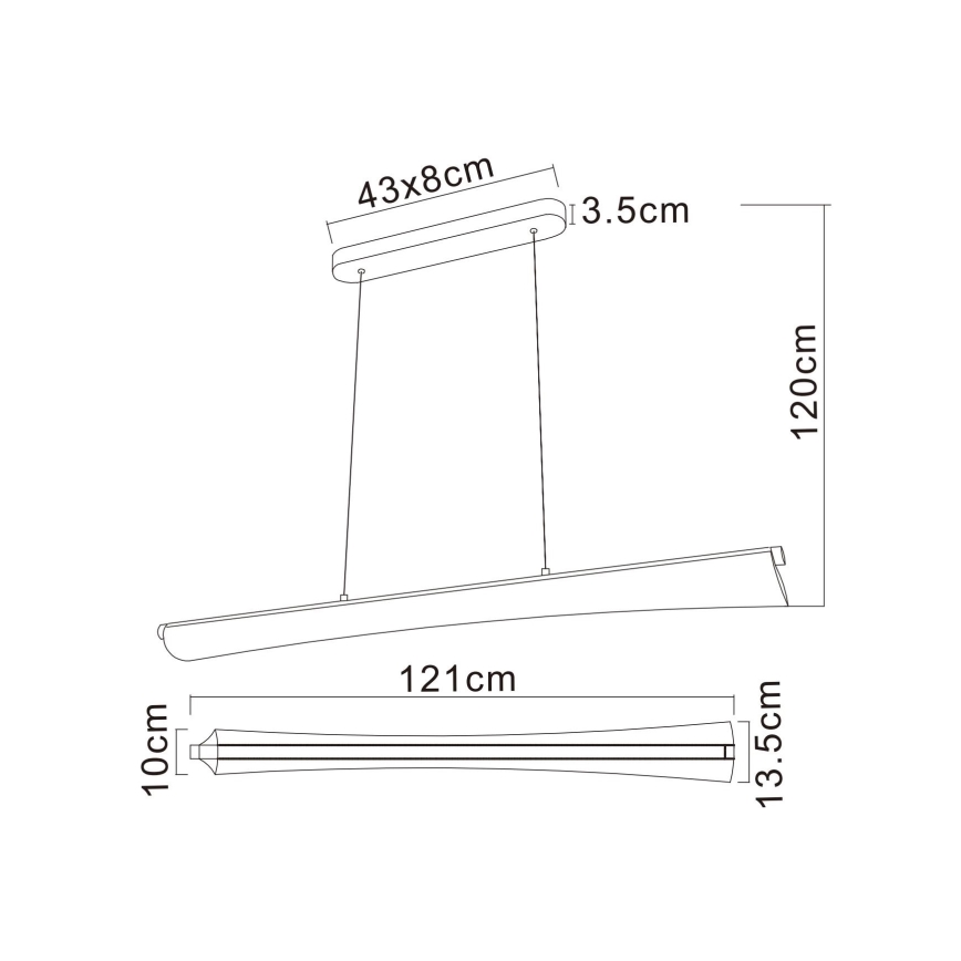 Globo - LED luster na lanku LED/36W/230V 2700/4000/6000K