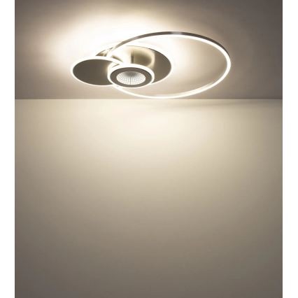 Globo - stmievateľné LED stropné svietidlo LED/24W/230V 2700-6500K 45x56 cm strieborné + diaľkové ovládanie