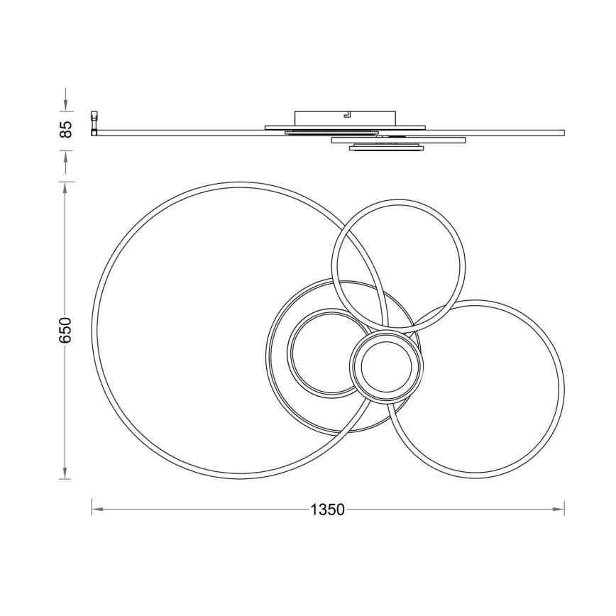 Globo - LED stmievateľné stropné svietidlo LED/36W/230V 2700-6500K strieborné + diaľkové ovládanie