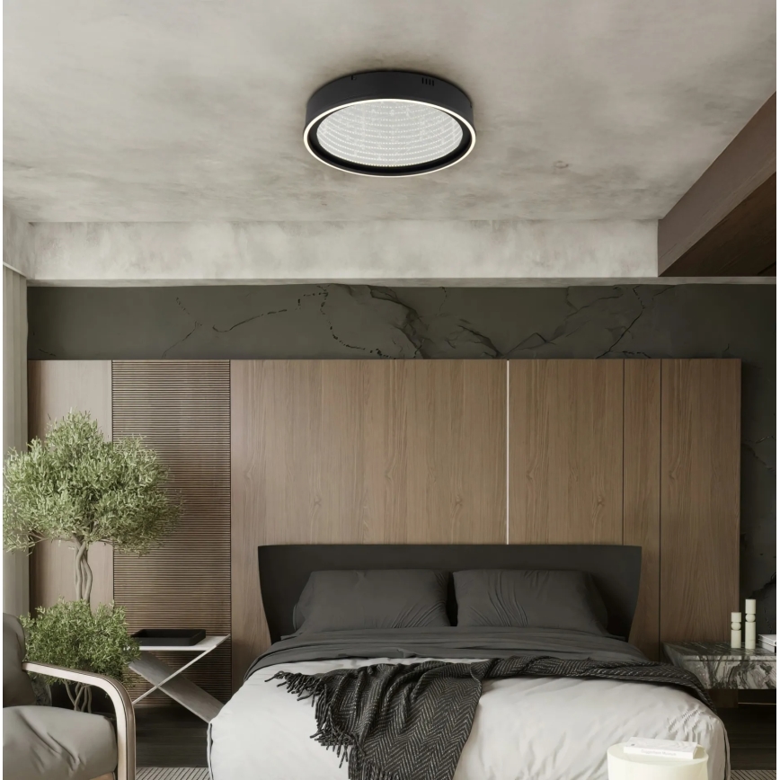 Globo - stmievateľné LED stropné svietidlo LED/40W/230V 2700-6500K, priemer 51,5 cm, čierne + diaľkové ovládanie