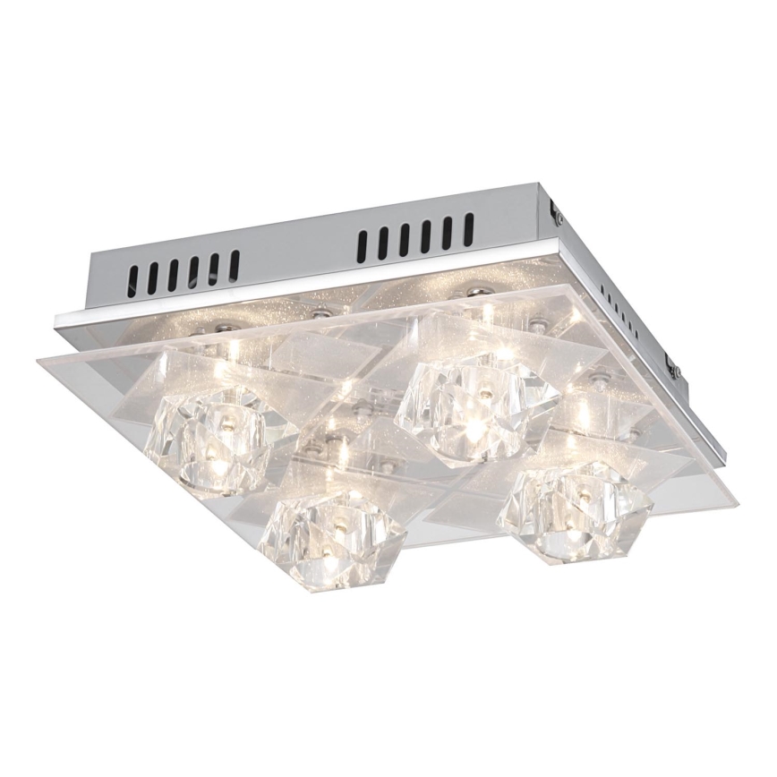 GLOBO 68342-4 - Stropné svietidlo PATRON 4xG4/20W/12V, 12xLED/0,06W/12V, 12xLED/0,06W/12V