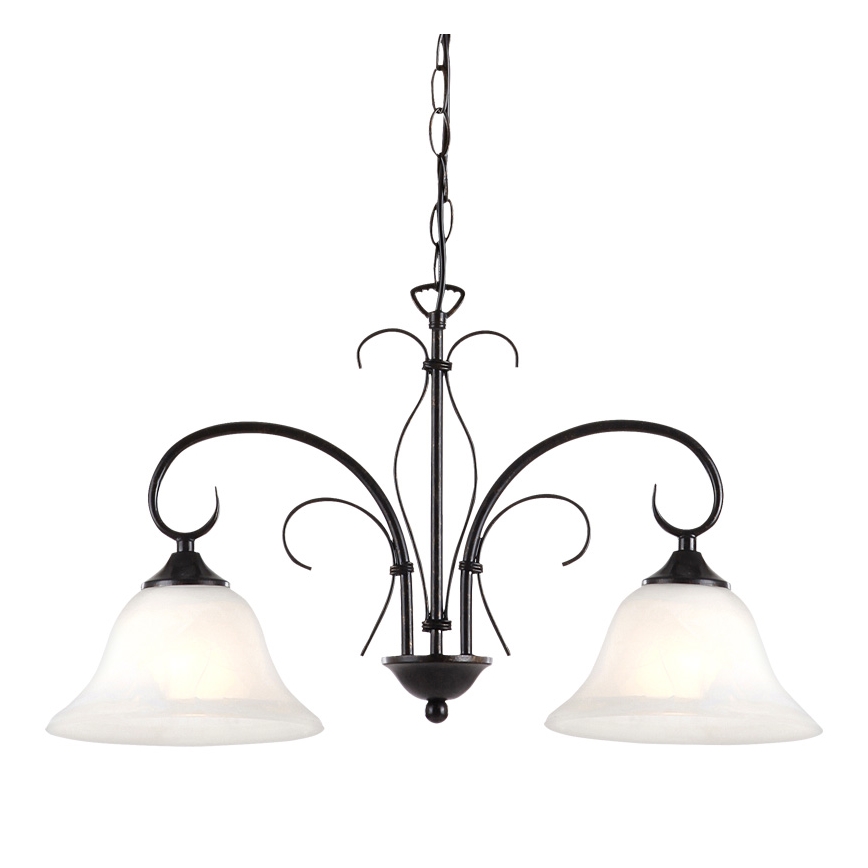 GLOBO 68410-2 - Lustr na řetězu ARIES 2xE27/60W/230V