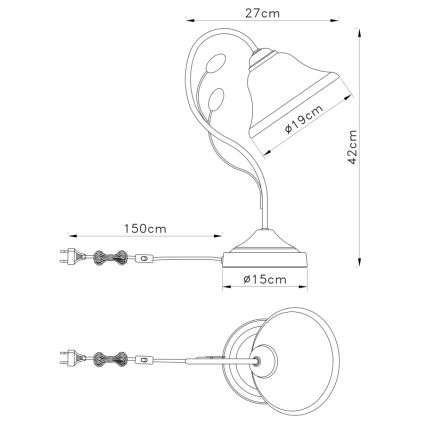 Globo - Stolná lampa 1xE27/60W/230V