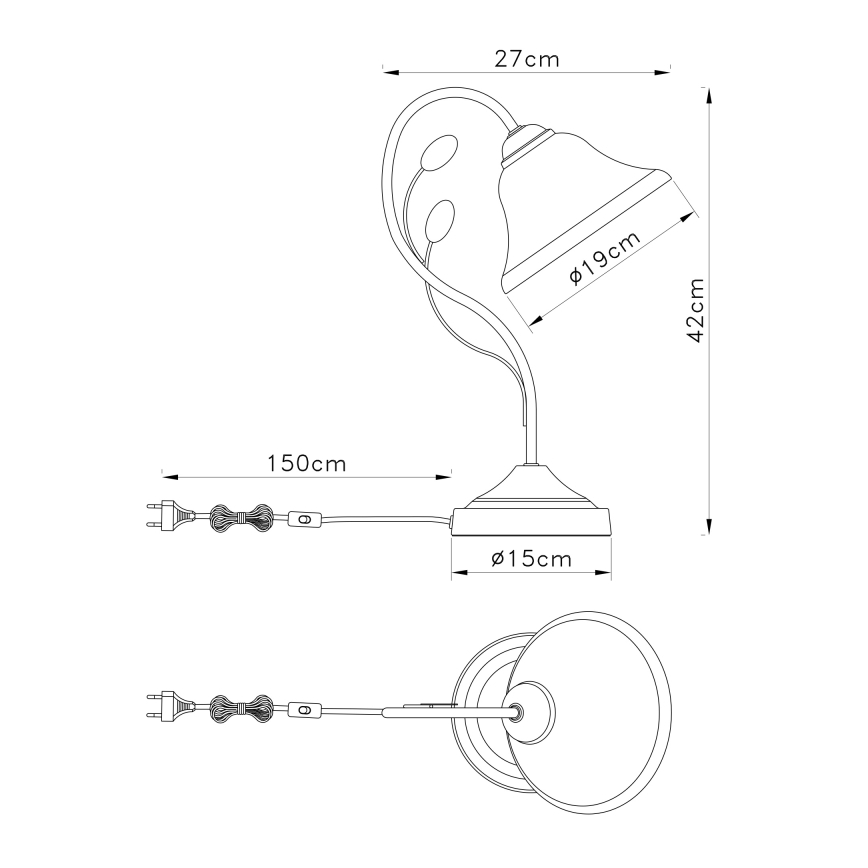 Globo - Stolná lampa 1xE27/60W/230V