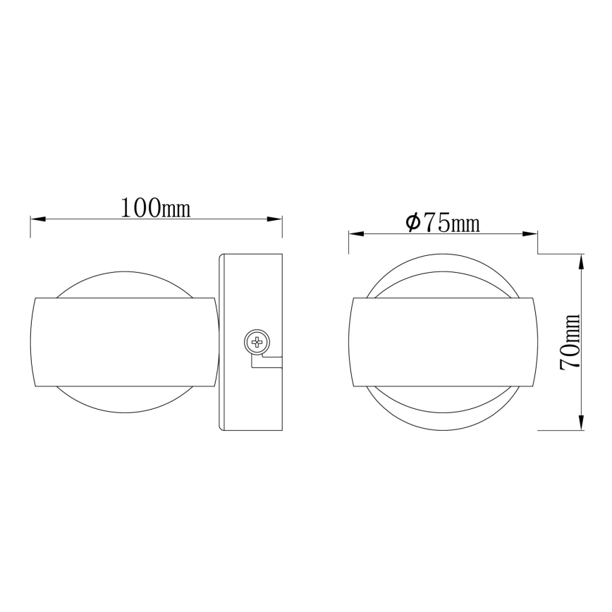Globo - LED nástenné svietidlo LED/7W/230V 3000K matný chróm