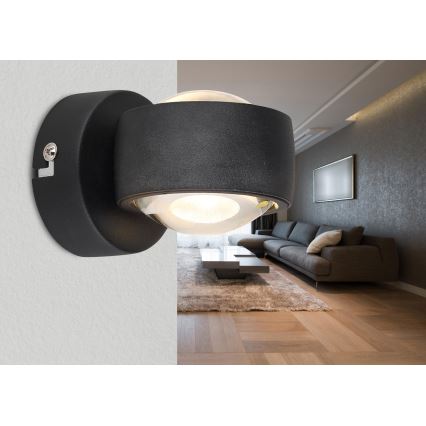 Globo - LED nástenné svietidlo LED/7W/230V 3000K čierne