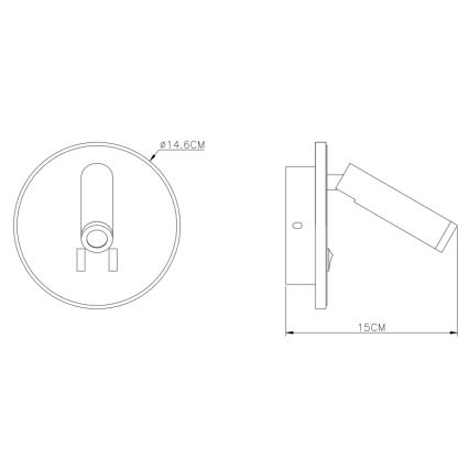 Globo - LED Nástenné bodové svietidlo LED/6W + LED/1W/230V