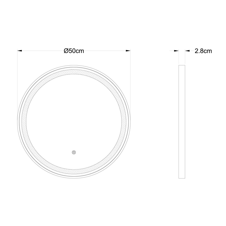 Globo - LED Stmievateľné nástenné zrkadlo s podsvietením LED/10W/230V 2700/4000/6500K pr. 50 cm