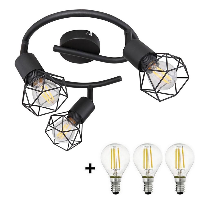 Globo - LED Bodové svietidlo 3xE14/6W/230V čierna