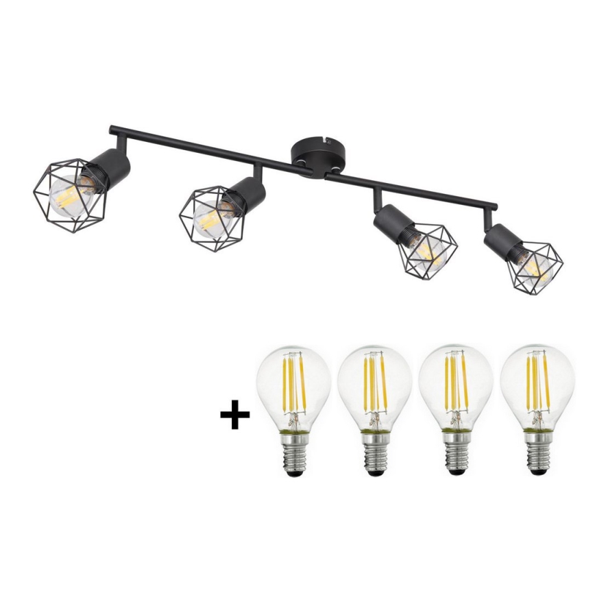 Globo - LED Bodové svietidlo 4xE14/6W/230V čierna