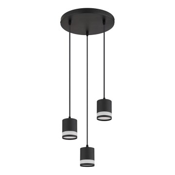 Globo - LED Luster na lanku 3xGX53/7W/230V 3000K čierna