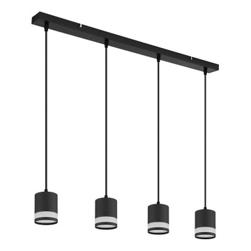 Globo - LED Luster na lanku 4xGX53/7W/230V 3000K čierna
