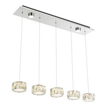Globo - LED Luster na lanku LED/52W/230V 4000K lesklý chróm/číra