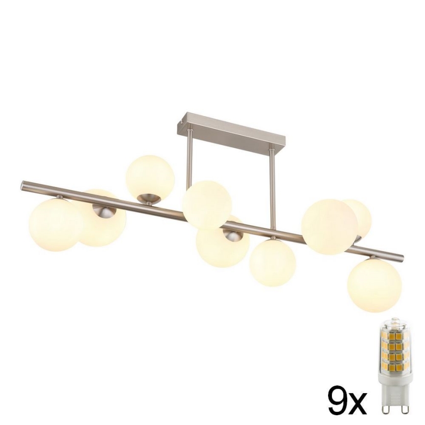 Globo - LED Luster na tyči 9xG9/3W/230V matný chróm