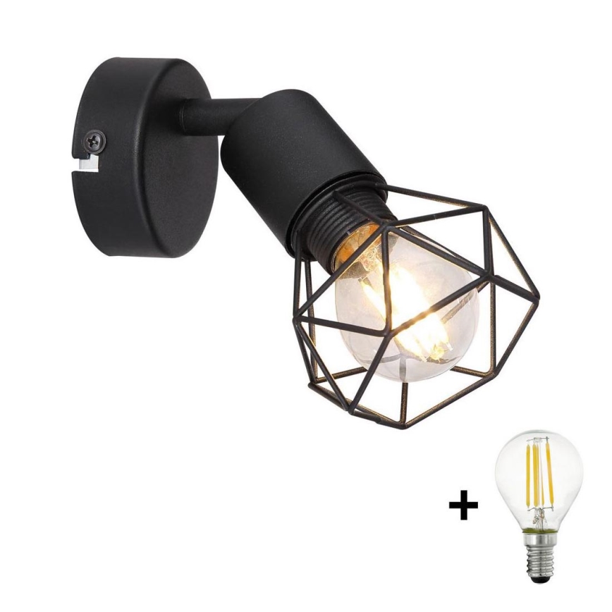 Globo - LED Nástenné bodové svietidlo 1xE14/6W/230V čierna