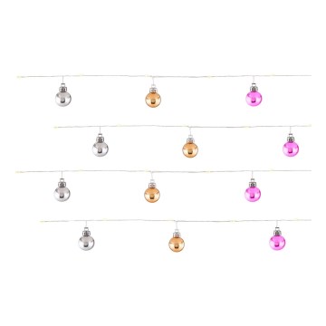 Globo - LED  reťaz 20xLED/2xAA 2,2m teplá biela