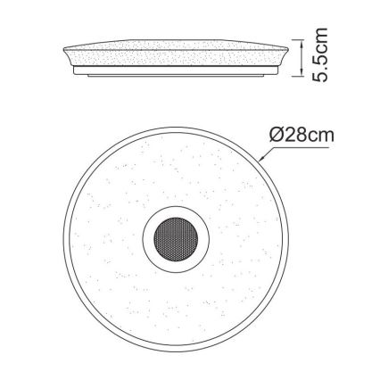 Globo - LED RGBW Stmievateľné kúpeľňové svietidlo s reproduktorom LED/18W/230V 3000-6500K IP44 + diaľkové ovládanie