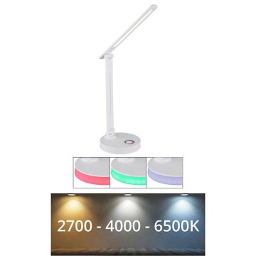 Globo - LED RGBW Stmievateľná dotyková stolná lampa LED/5W/230V + LED/2W 2700K/4000K/6500K biela