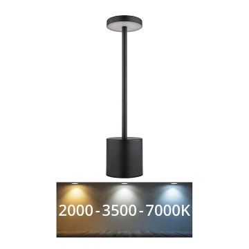 Globo - LED Stmievateľná dotyková stolná lampa LED/1,2W/3,7V 2000K/3500K/7000K 1200 mAh USB čierna