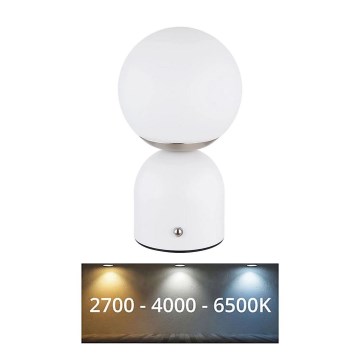 Globo - LED Stmievateľná dotyková stolná lampa LED/2,5W/3,7V 2700/4000/6500K 1800 mAh USB biela
