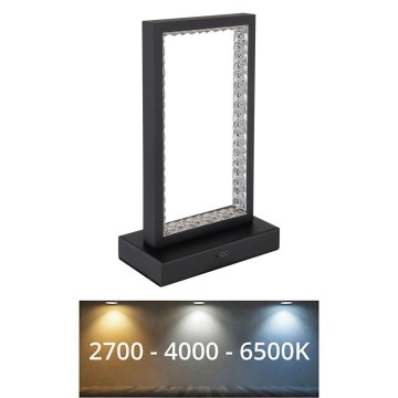Globo - LED Stmievateľná dotyková stolná lampa LED/3W/3,7V 2700K/4000K/6500K 1800 mAh USB čierna