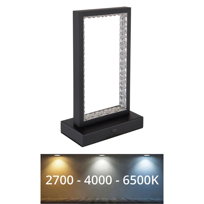 Globo - LED Stmievateľná dotyková stolná lampa LED/3W/3,7V 2700K/4000K/6500K 1800 mAh USB čierna