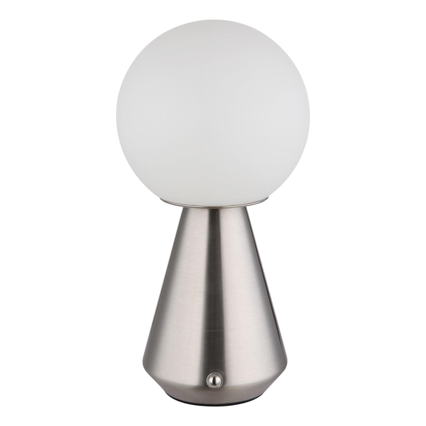 Globo - LED Stmievateľná dotyková vonkajšia stolná lampa LED/1,5W/5V 3000/4500/6500K 1800 mAh IP41 matný chróm