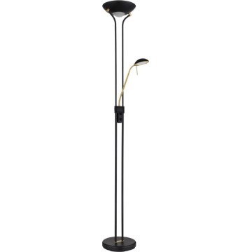 Globo - LED Stmievateľná stojacia lampa LED/20W/230V + LED/5,5W 3000K čierna/zlatá